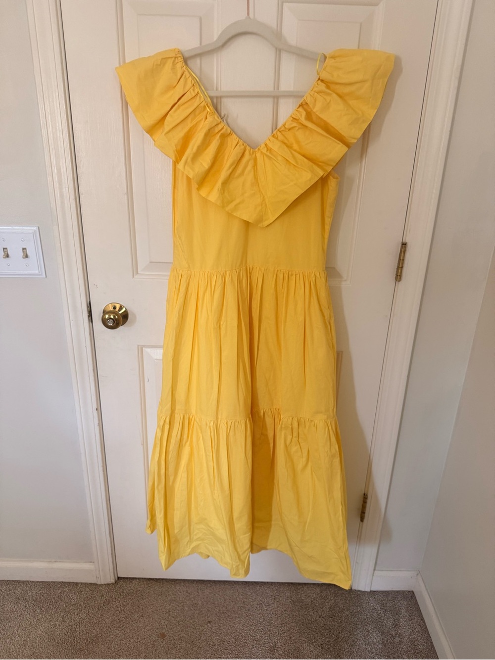 Tuckernuck Yellow Ruffle Vneck Maxi Dress